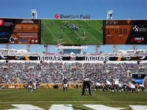 Football game at a stadium